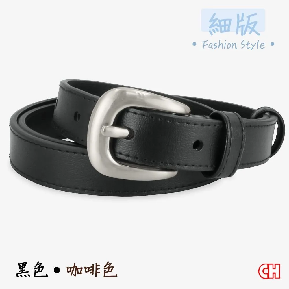 【CH-BELT 銓丞皮帶】流行雙線設計男女中性休閒皮帶腰帶(黑/咖) 歷史價格詳細信息