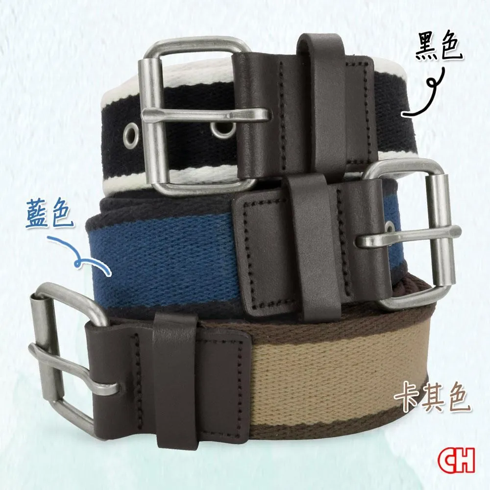 【CH-BELT 銓丞皮帶】純棉織帶 雙配色雙環圈 男休閒織帶腰帶(多色) 歷史價格詳細信息