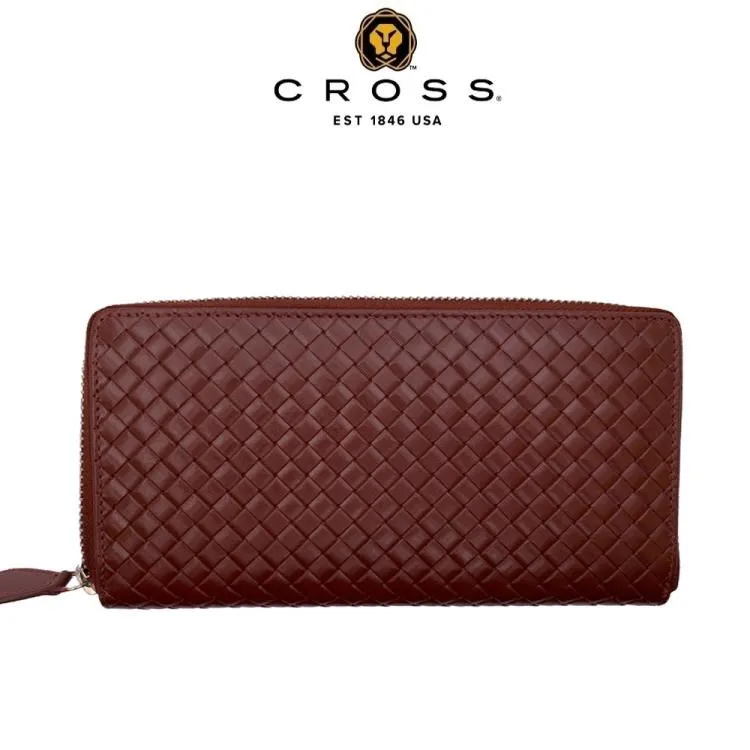 【CROSS】限量1折 頂級小牛皮編織紋胸包 全新專櫃展示品(黑色) 歷史價格詳細信息