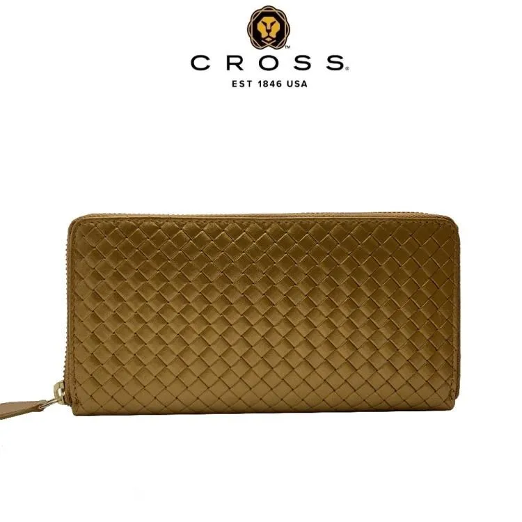 【CROSS】限量1折 頂級小牛皮編織紋胸包 全新專櫃展示品(黑色) 歷史價格詳細信息