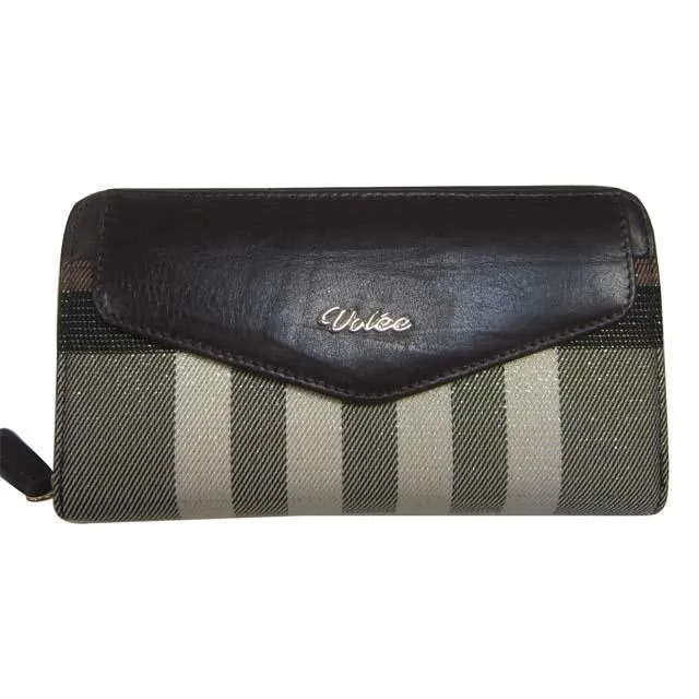 Volee 長型女用加大尺寸進口防水緹花布皮革U型拉鍊包覆+磁釦蓋式 歷史價格詳細信息