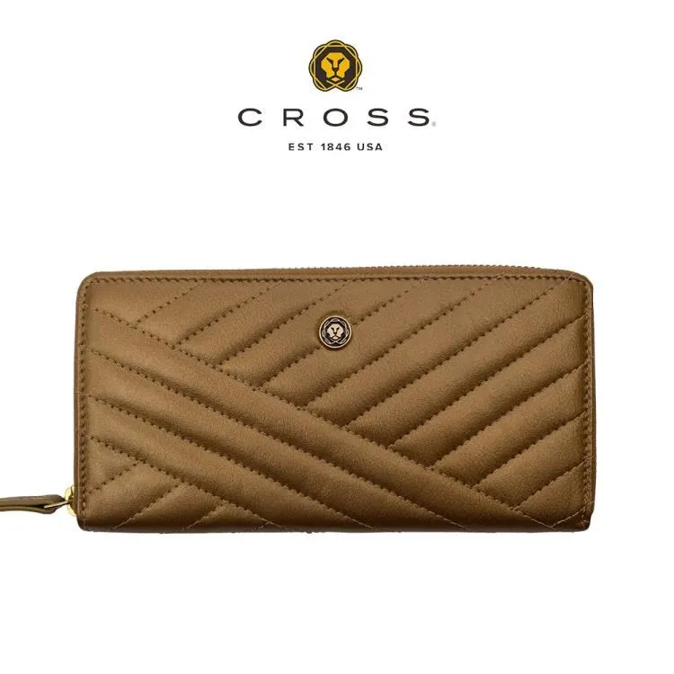 CROSS 頂級小牛皮山形紋 斜紋 赫莉系列/莫妮卡系列 拉鍊長夾 (附禮盒包裝 品牌提袋) 歷史價格詳細信息