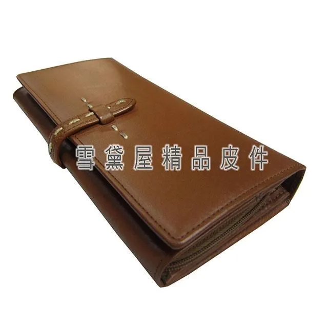 長夾中性款100%進口牛皮革長型皮夾二段三折暗釦型大容量不折鈔 歷史價格詳細信息