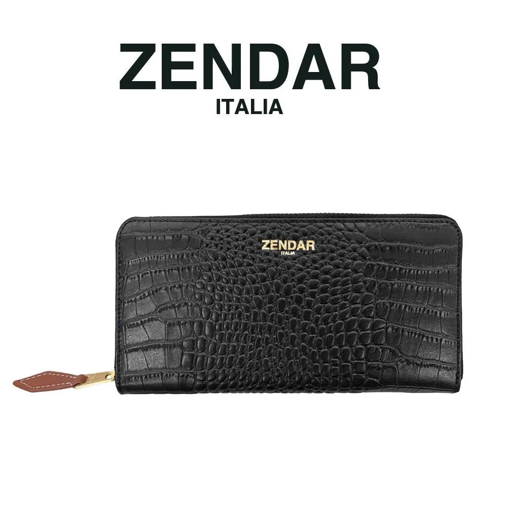 ZENDAR 頂級小羊皮鱷魚紋/鴕鳥紋拉鍊長夾 全新專櫃展示品(贈禮盒包裝) 歷史價格詳細信息