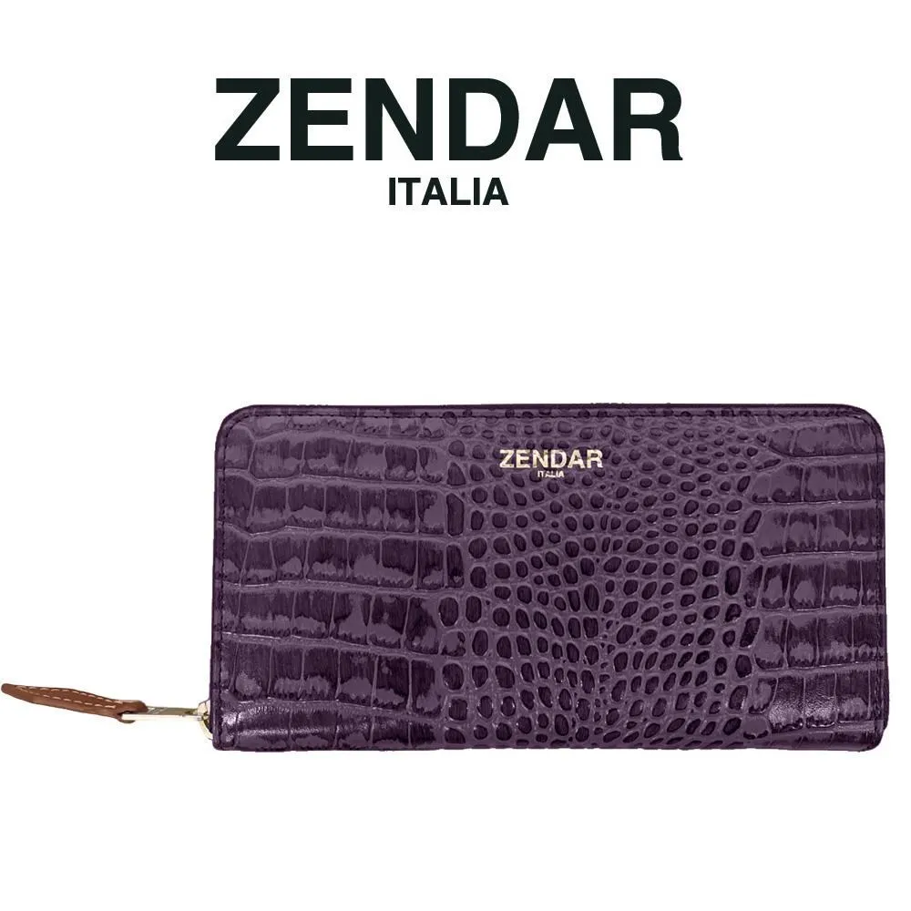 ZENDAR 頂級小羊皮鱷魚紋/鴕鳥紋拉鍊長夾 全新專櫃展示品(贈禮盒包裝) 歷史價格詳細信息