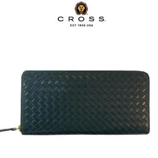 [CROSS]限量1折 頂級NAPPA小牛皮編織紋拉鍊斜背包(電子藍 專櫃展示品99%新) 歷史價格詳細信息