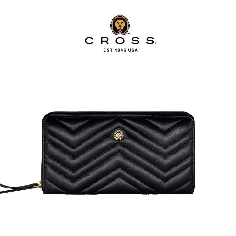 CROSS 頂級小牛皮山形紋 斜紋 赫莉系列/莫妮卡系列 拉鍊長夾 (附禮盒包裝 品牌提袋) 歷史價格詳細信息