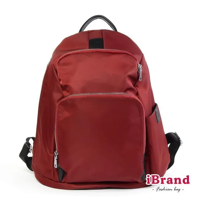 iBrand 時尚Simply百搭輕盈簡約大口袋後背包-黑色 歷史價格詳細信息