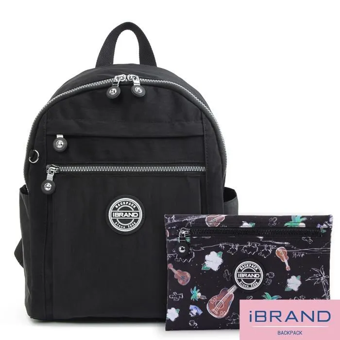 iBrand後背包 輕盈防潑水微甜尼龍口袋後背包-牛仔藍 歷史價格詳細信息