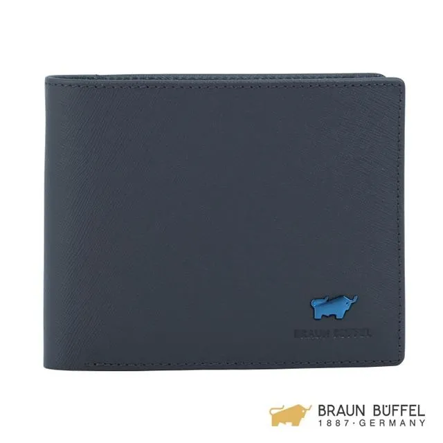 BRAUN BUFFEL IKON 艾康系列4卡零錢袋短夾 - 藍色 BF366-315-NY 歷史價格詳細信息