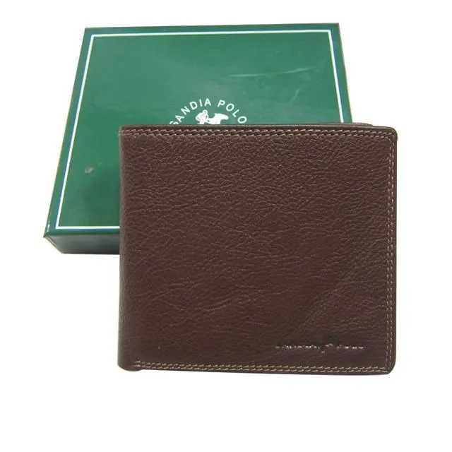 SANDIA-POLO 短夾專櫃男仕短夾100%進口軟牛皮革標準尺寸固定型證件夾附品牌禮盒 歷史價格詳細信息