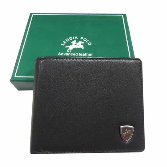 SANDIA-POLO 短夾專櫃男仕短夾100%進口軟牛皮革標準尺寸固定型證件夾附品牌禮盒 歷史價格詳細信息