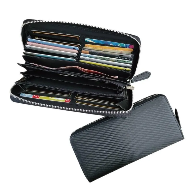 【玩皮工坊】碳纖維牛皮9卡位拉鍊小長夾男夾LH1048 歷史價格詳細信息