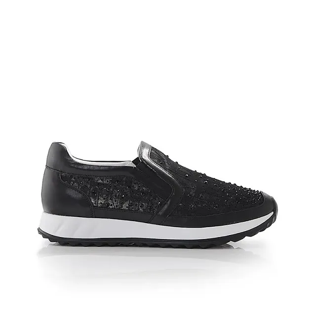 Keeley Ann水鑽方釦飛織休閒鞋(黑色476787410) 歷史價格詳細信息