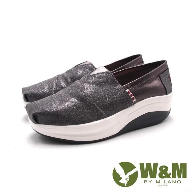 W&M(女)BOUNCE珠光透氣布 增高彈力休閒鞋 女鞋-灰藍色(另有黑色) 歷史價格詳細信息