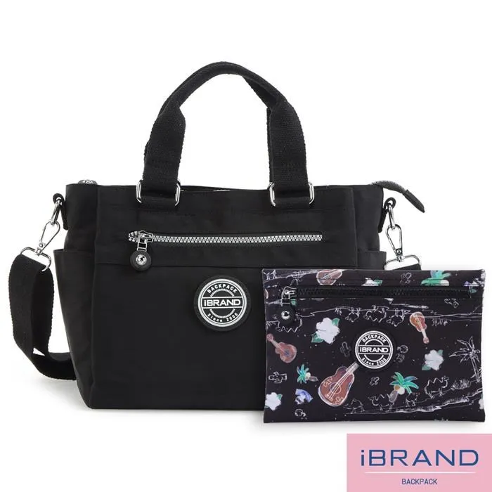 iBrand 輕盈防潑水素色雙層多功能尼龍後背包 -黑色 MDS-8621S 歷史價格詳細信息