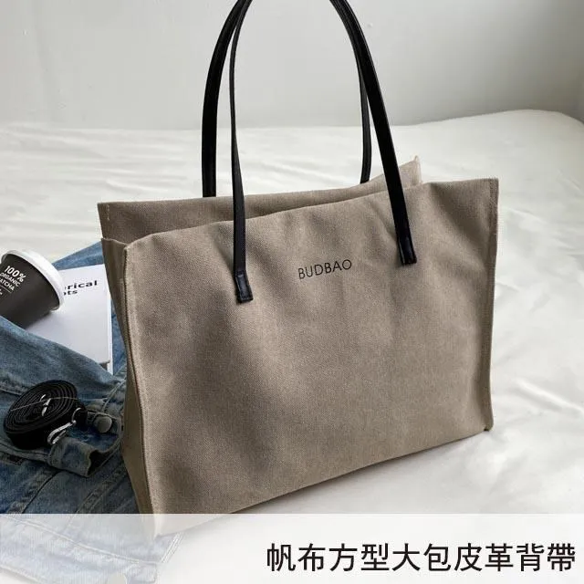 【帆布包】純棉 肩背寬底雙前袋 側背包 肩背包 ／肩背+手提／拉鍊／黑色 歷史價格詳細信息