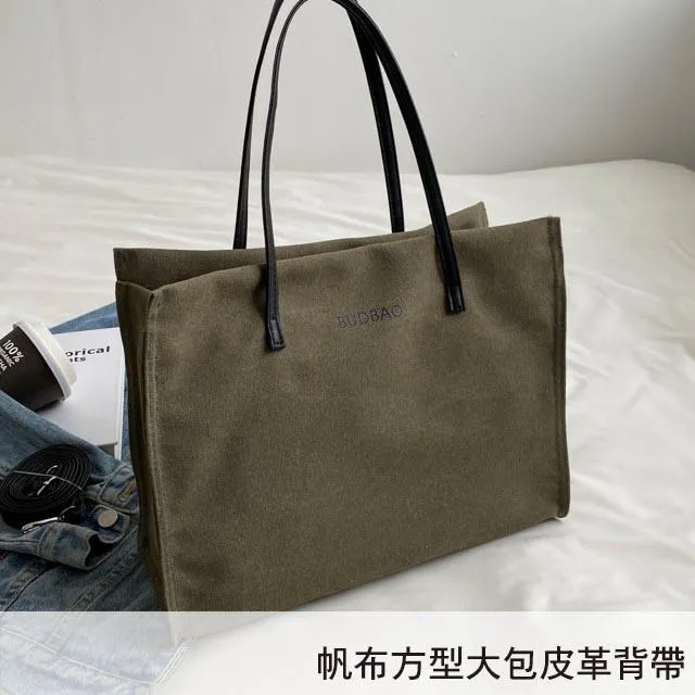 【帆布包】純棉 肩背寬底雙前袋 側背包 肩背包 ／肩背+手提／拉鍊／黑色 歷史價格詳細信息