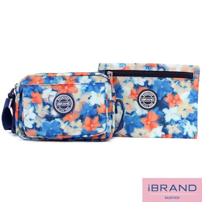 iBrand斜背包 輕盈防潑水雙口袋斜側背包-自信黑 歷史價格詳細信息