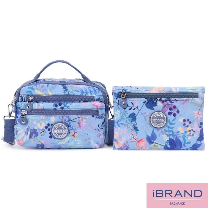 iBrand 百搭簡約素色多層收納後背包-寶藍 TGT-989 歷史價格詳細信息