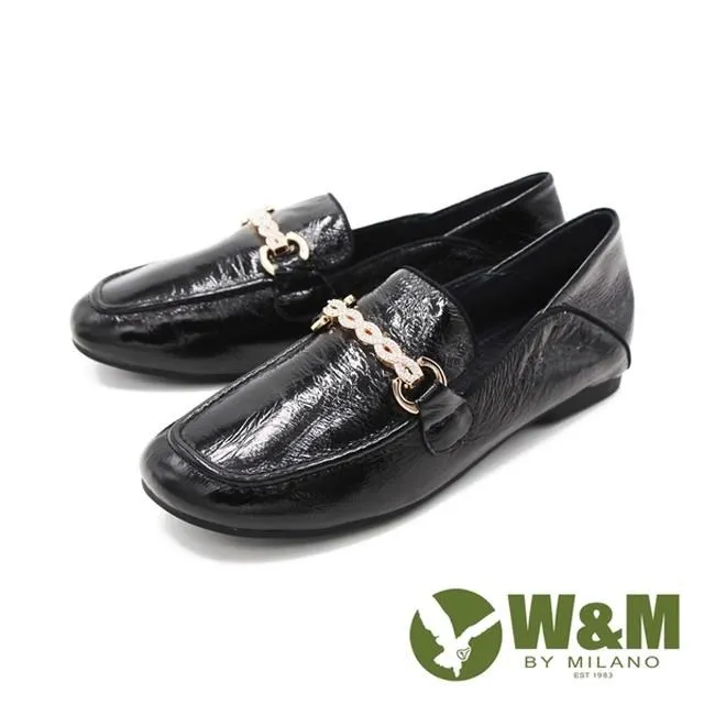 W&M(女)金屬方釦柔軟牛皮平底鞋 女鞋-米白 歷史價格詳細信息