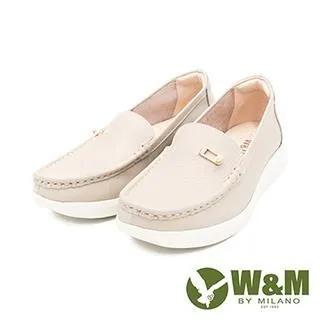 W&M(女)小切口縫線懶人休閒 莫卡辛女鞋-黑(另有白) 歷史價格詳細信息