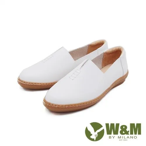 W&M(女)小切口縫線懶人休閒 莫卡辛女鞋-黑(另有白) 歷史價格詳細信息