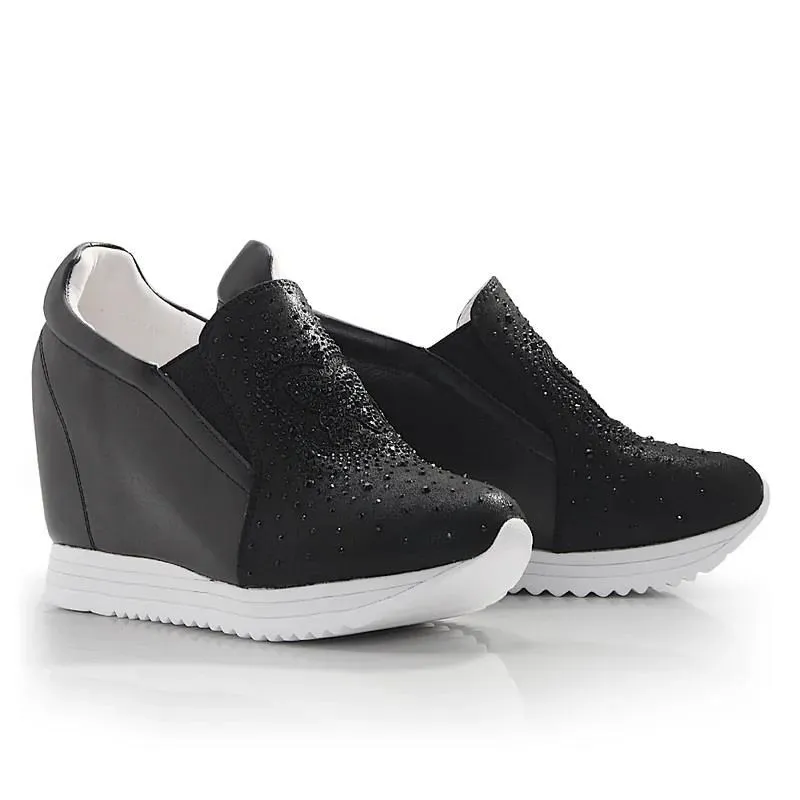 Keeley Ann水鑽方釦飛織休閒鞋(黑色476787410) 歷史價格詳細信息