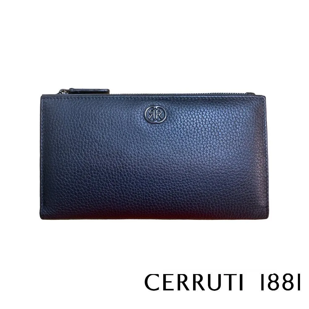 【Cerruti 1881】限量2折 頂級小牛皮荔枝紋長夾 全新專櫃展示品 黑色 6327G 歷史價格詳細信息