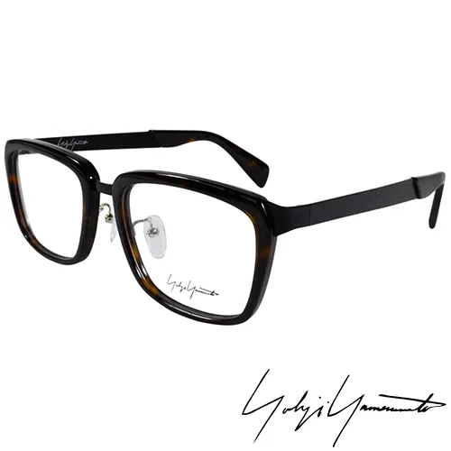 Yohji Yamamoto 山本耀司 方型時尚金屬混搭造型光學眼鏡-亮黑-YY1028-019 歷史價格詳細信息