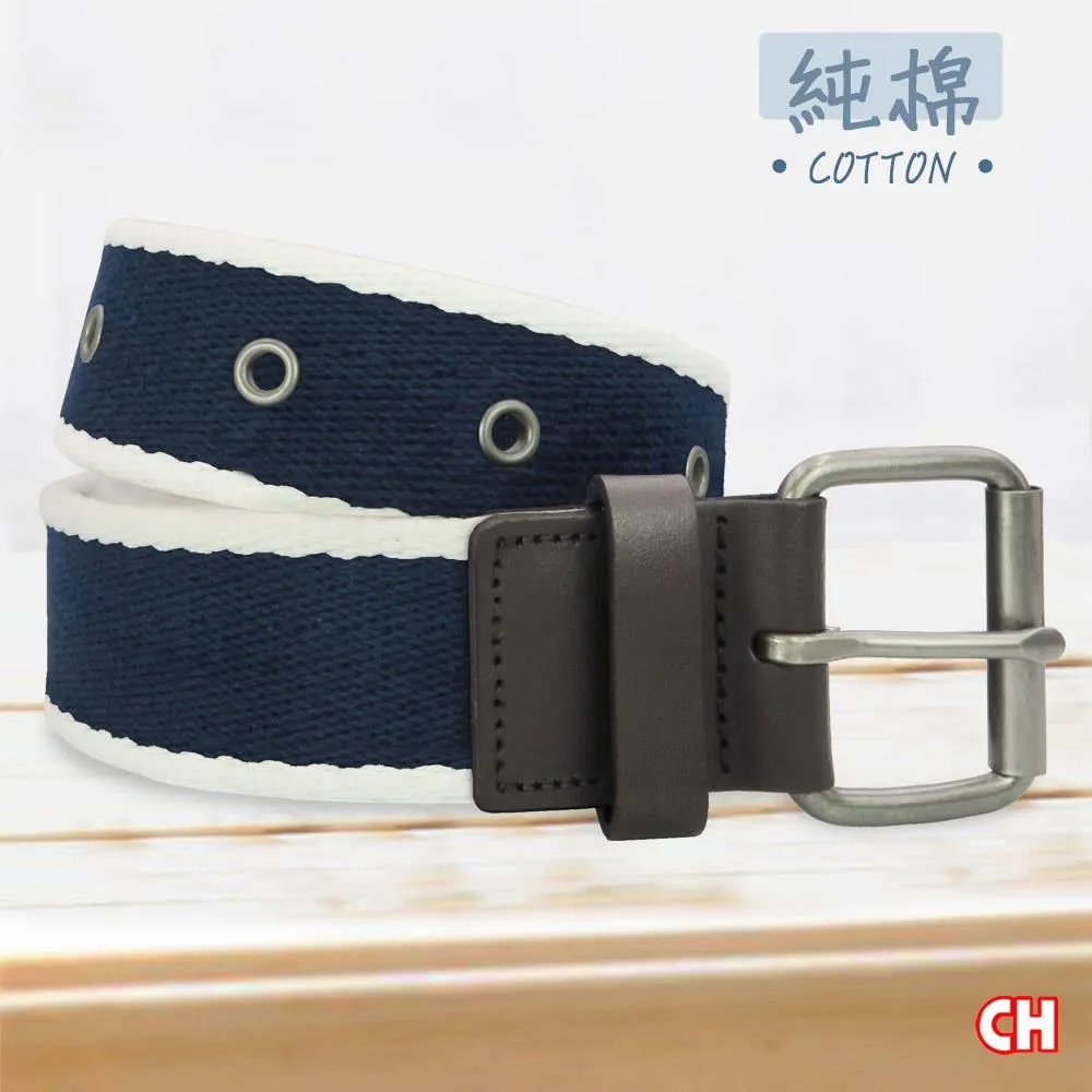 【CH-BELT 銓丞皮帶】流行雙配色 打釘造型 純棉織帶 男休閒腰帶(咖啡) 歷史價格詳細信息