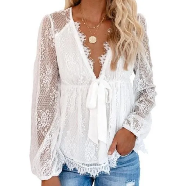 《D'Fina 時尚女裝》 飄逸感 波西米亞風顯瘦大喇叭袖蕾絲洋裝 (2色) 歷史價格詳細信息