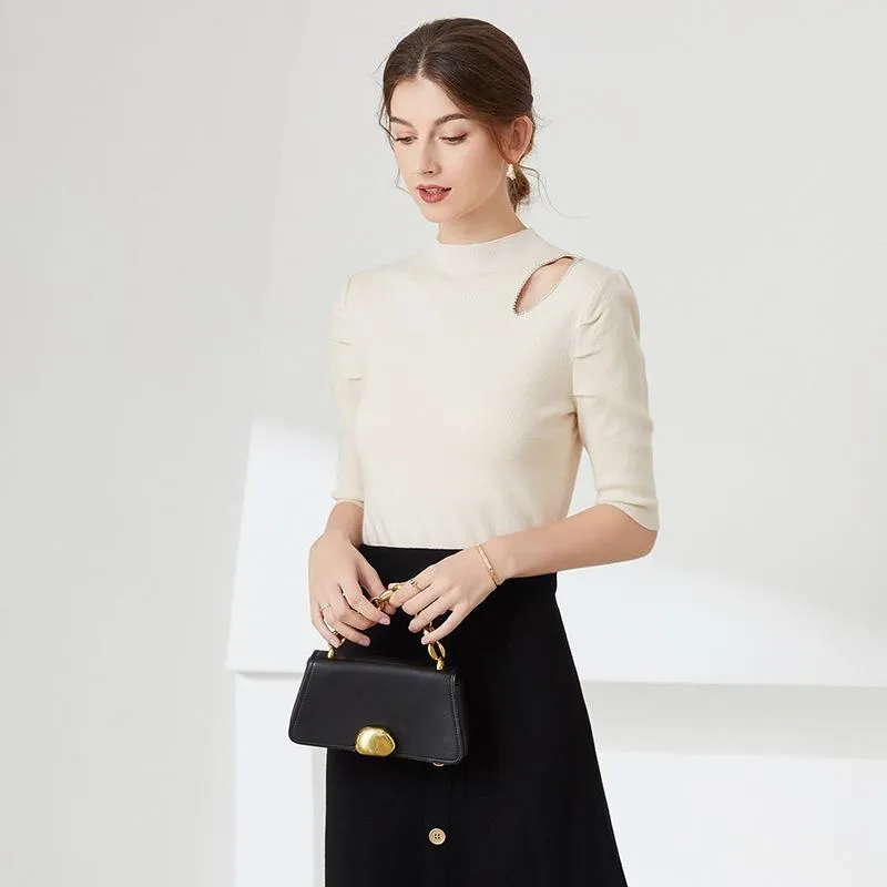 鏤空針織衫女中長版套頭長袖設計感外搭防曬罩衫薄款上衣破洞毛衣 歷史價格詳細信息