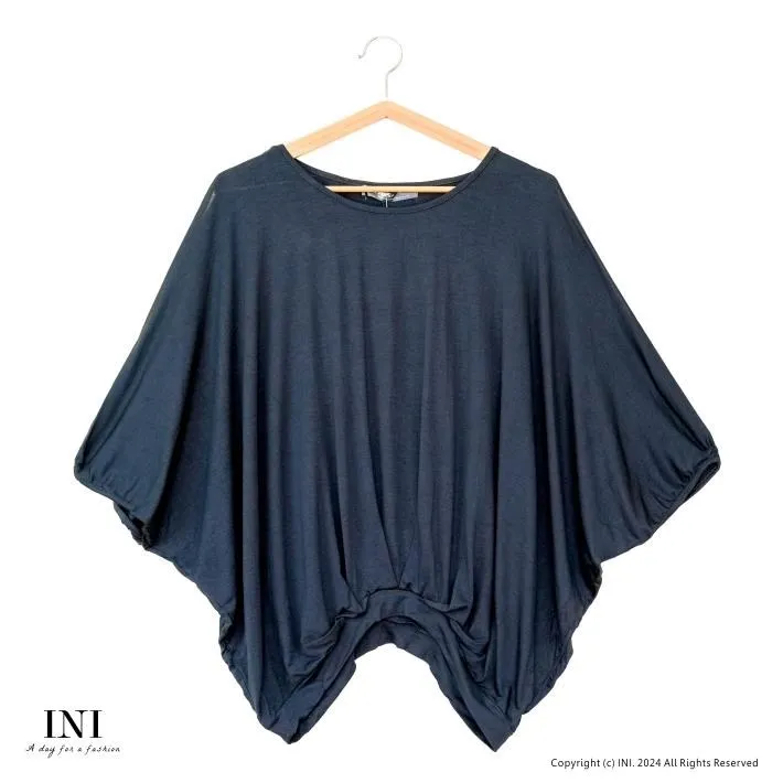 【INI】寬鬆好感、有型印花寬版連袖上衣．黑色 歷史價格詳細信息