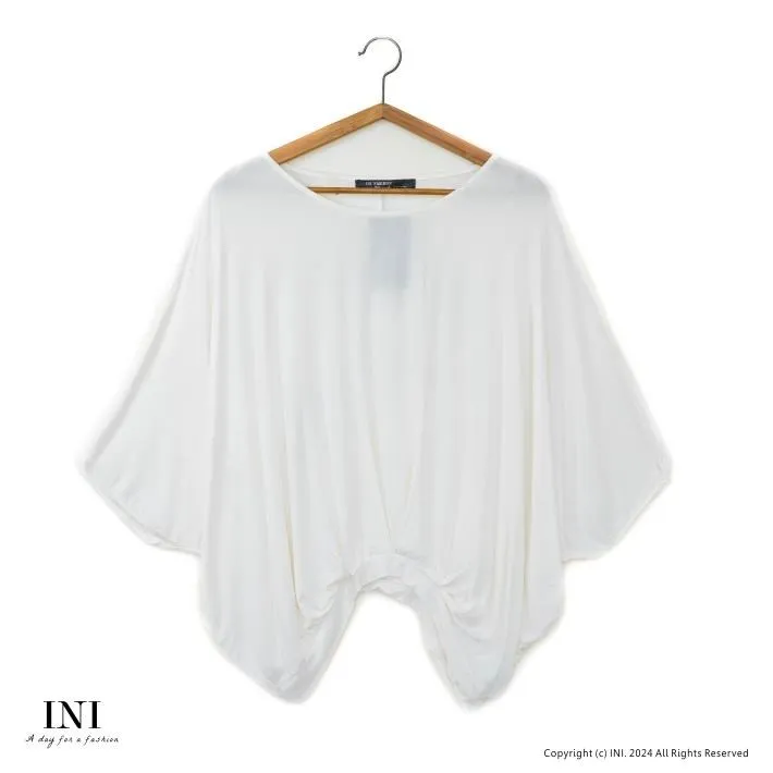 【INI】寬鬆好感、有型印花寬版連袖上衣．黑色 歷史價格詳細信息