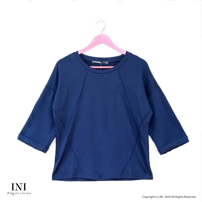 【INI】寬鬆好感、有型印花寬版連袖上衣．黑色 歷史價格詳細信息