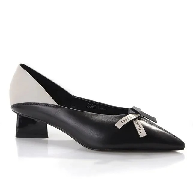 Keeley Ann撞色蝴蝶結跟鞋(黑色325647210) 歷史價格詳細信息