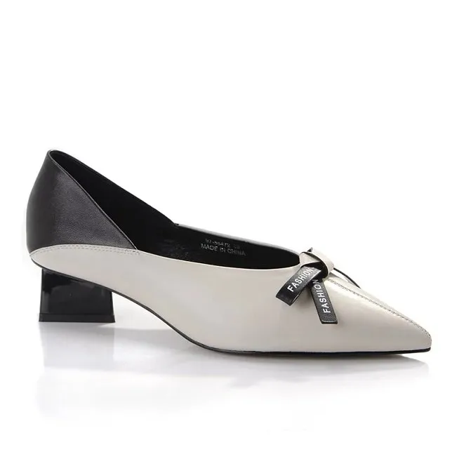 Keeley Ann撞色蝴蝶結跟鞋(黑色325647210) 歷史價格詳細信息