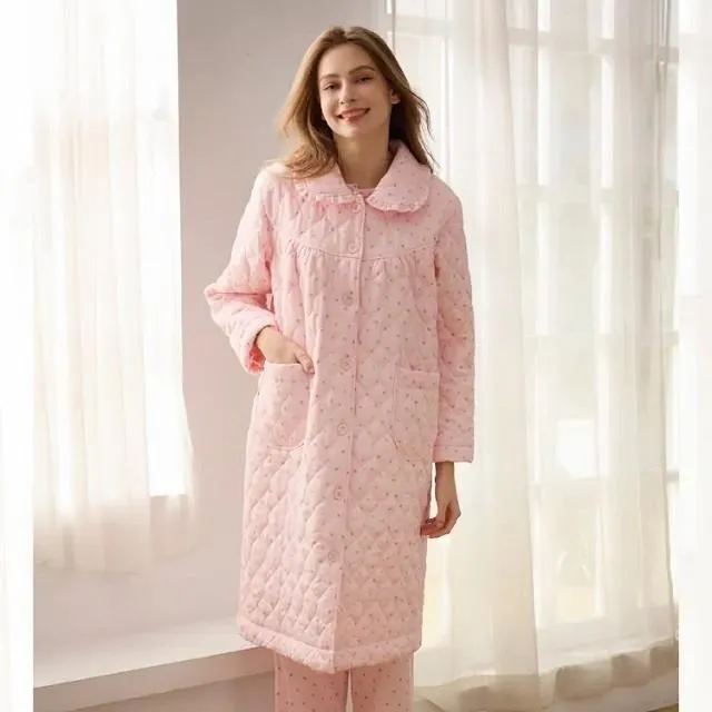 Rosemaid 羅絲美 - 點點小葉100%純棉半開釦短袖衣褲裝睡衣【R3152】 歷史價格詳細信息