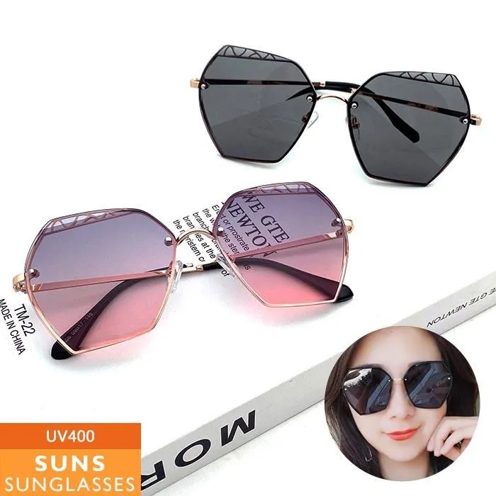 【SUNS】時尚無邊框墨鏡 漸層楓葉紅大框顯小臉墨鏡/太陽眼鏡 抗UV(6401) 歷史價格詳細信息