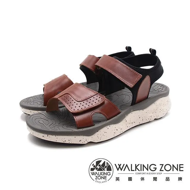 WALKING ZONE(男)魔鬼氈增高止滑涼鞋 男鞋-藍色(另有棕色) 歷史價格詳細信息