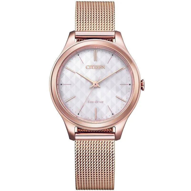 CITIZEN 星辰 菱格紋米蘭帶女錶-玫瑰金/32mm EM0503-83X 歷史價格詳細信息