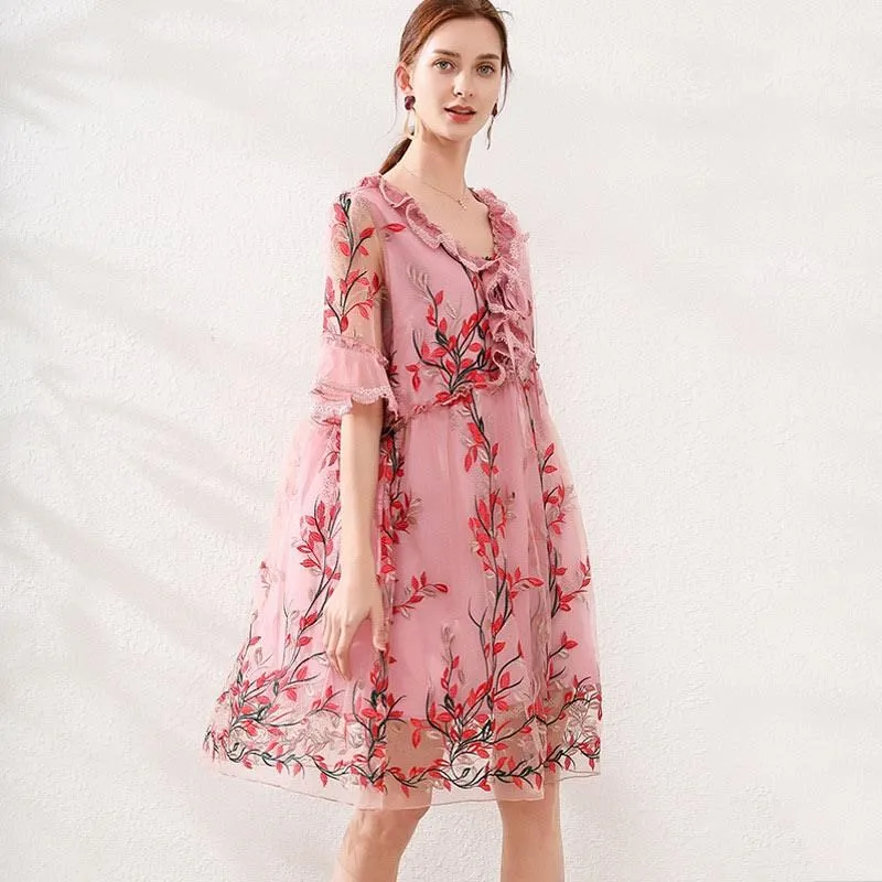 《D'Fina 時尚女裝》 大碼洋裝 棉花糖女孩氣質名媛小香風打底蕾絲裙 歷史價格詳細信息