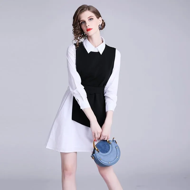 黑白撞色拼接不規則長袖寬鬆襯衫男髮型師秋季氣質襯衫潮流~時尚男裝 歷史價格詳細信息