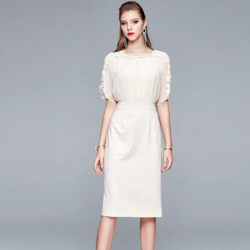 《D'Fina 時尚女裝》 歐美風氣質領結印花修身顯瘦長袖長裙洋裝 歷史價格詳細信息