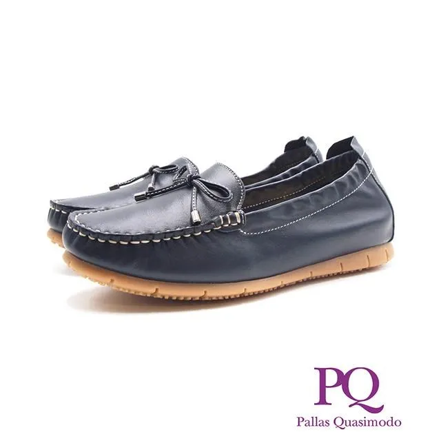 PQ(女)心機內增高蝴蝶結牛皮樂福鞋 女鞋-白色 歷史價格詳細信息