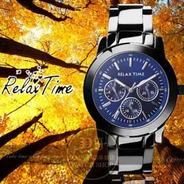 RELAX TIME 三眼黑x藍時尚腕錶 (R0800-16-07X+R0800-16-07) 42.5+38mm 歷史價格詳細信息