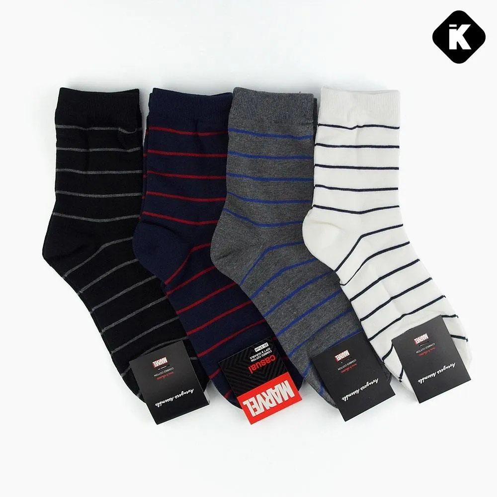 韓國襪子 漫威細條紋中筒襪 西裝襪 男襪 8入組(顏色隨機) 歷史價格詳細信息