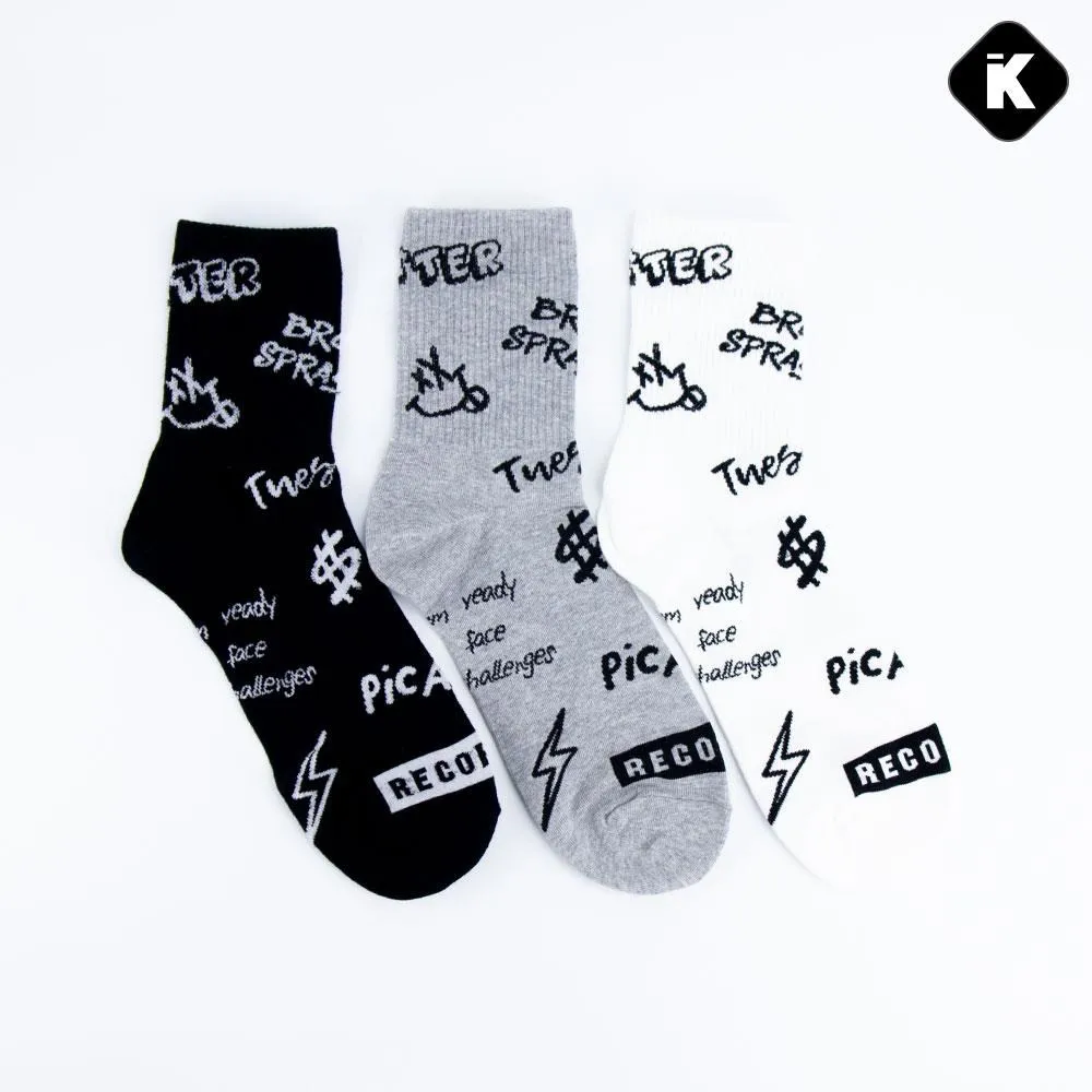 韓國襪 男女襪 塗鴉襪 中筒襪 笑臉水果動物襪 條紋襪 socks 歷史價格詳細信息