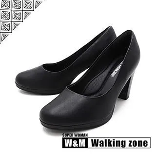 WALKING ZONE SUPER WOMAN系列 圓頭素面高跟鞋 女鞋-卡其(另有白.黑.咖) 歷史價格詳細信息